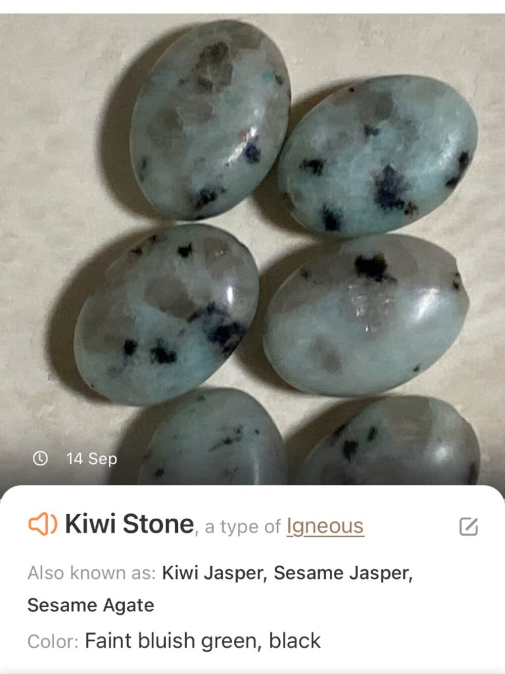 2/$20, Natural Kiwi Stone Bracelet, Genuine Gemstone & Copper Links - Picture 9 of 10